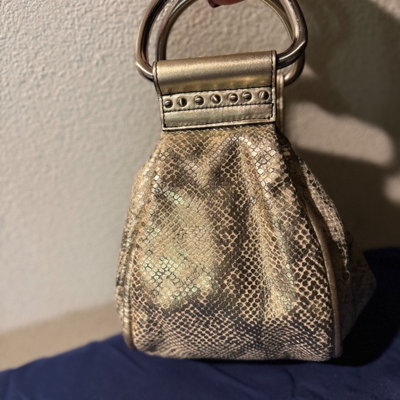 Kenneth Cole Snake Print Leather Mini Satchel Evening Bag HTF Rare BNNU Vintage - Picture 2 of 10